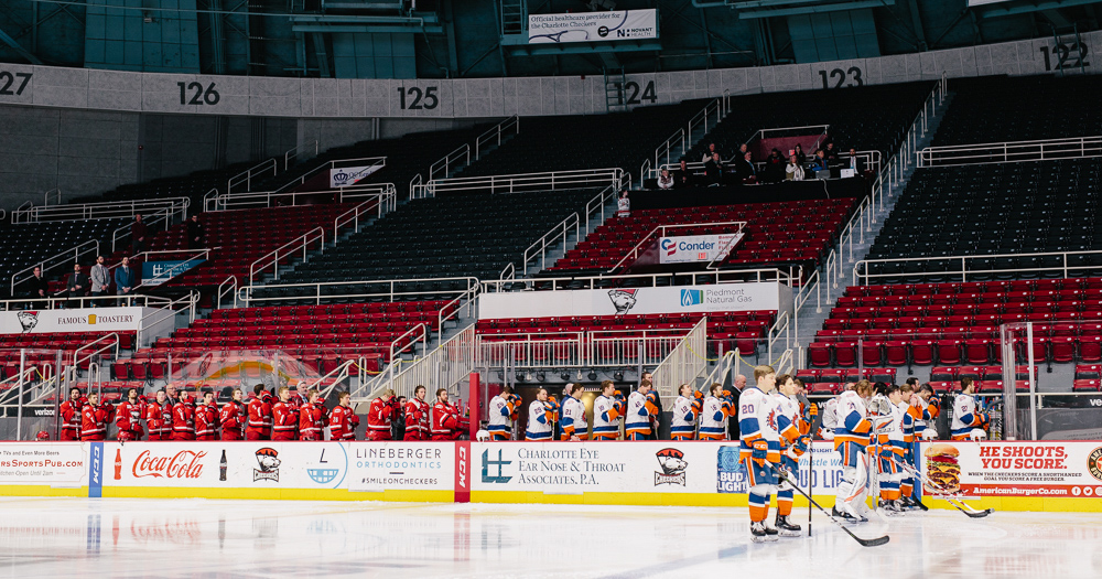 The Charlotte Checkers And Bridgeport Sound Tigers Play In Front Of Absolutely No One