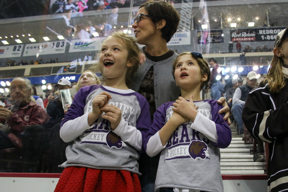 Kennedy And Her Sister Watch In Awe At The Bears Getting Ready For Their Game Sunday Night.