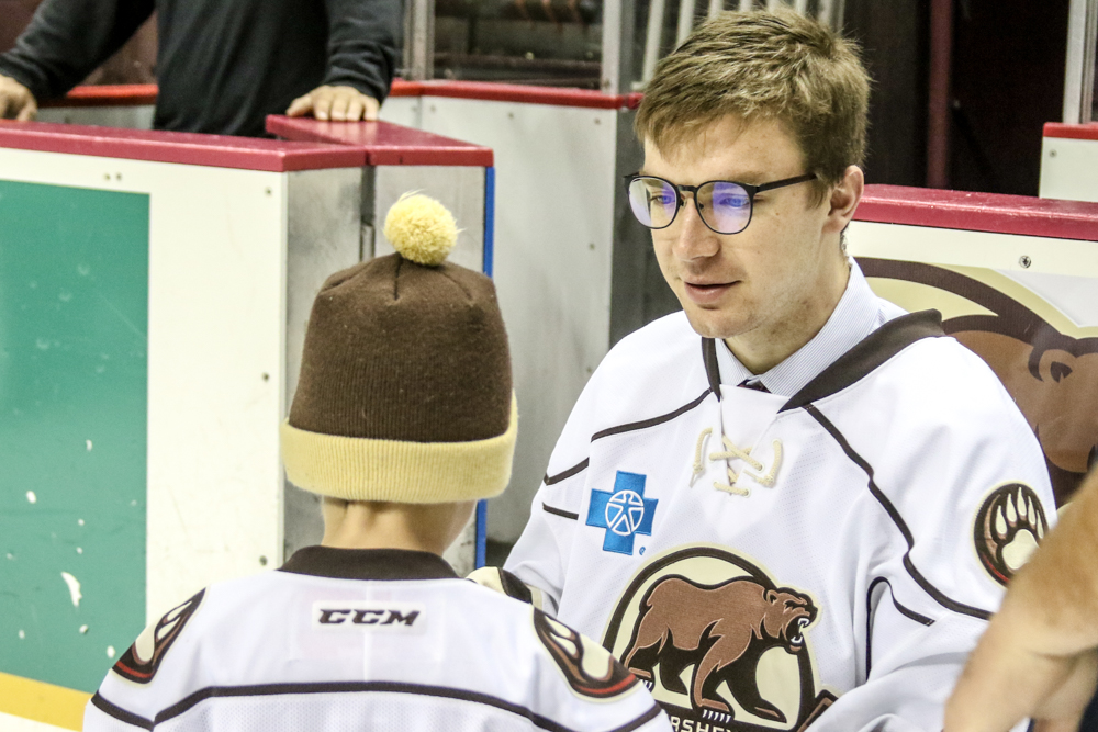 Phoenix Copley Asks A Young Fan If He Had Fun Sunday Night.