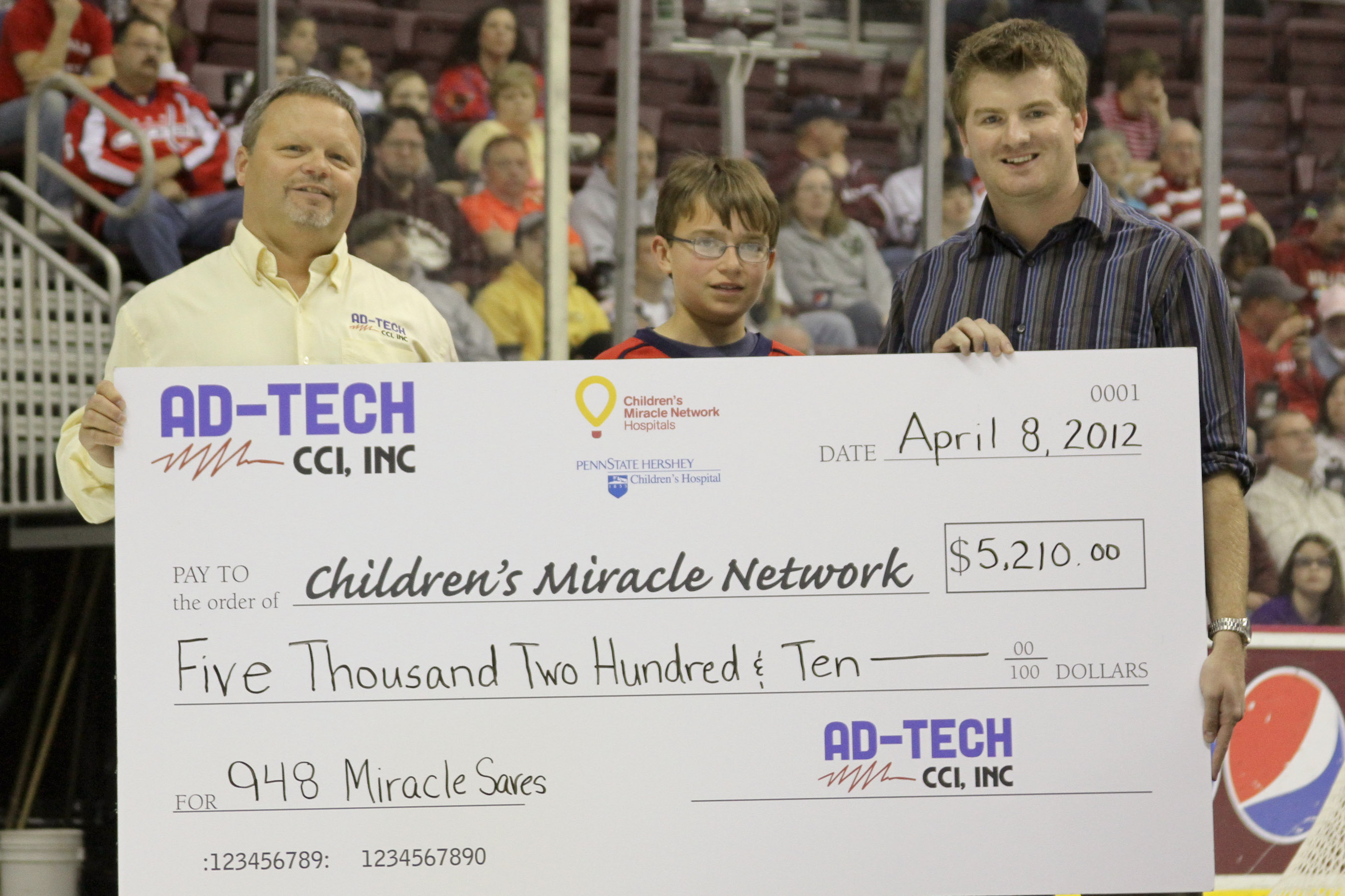 A Check For The Regular Season Miracle Saves For Children's Miracle Network