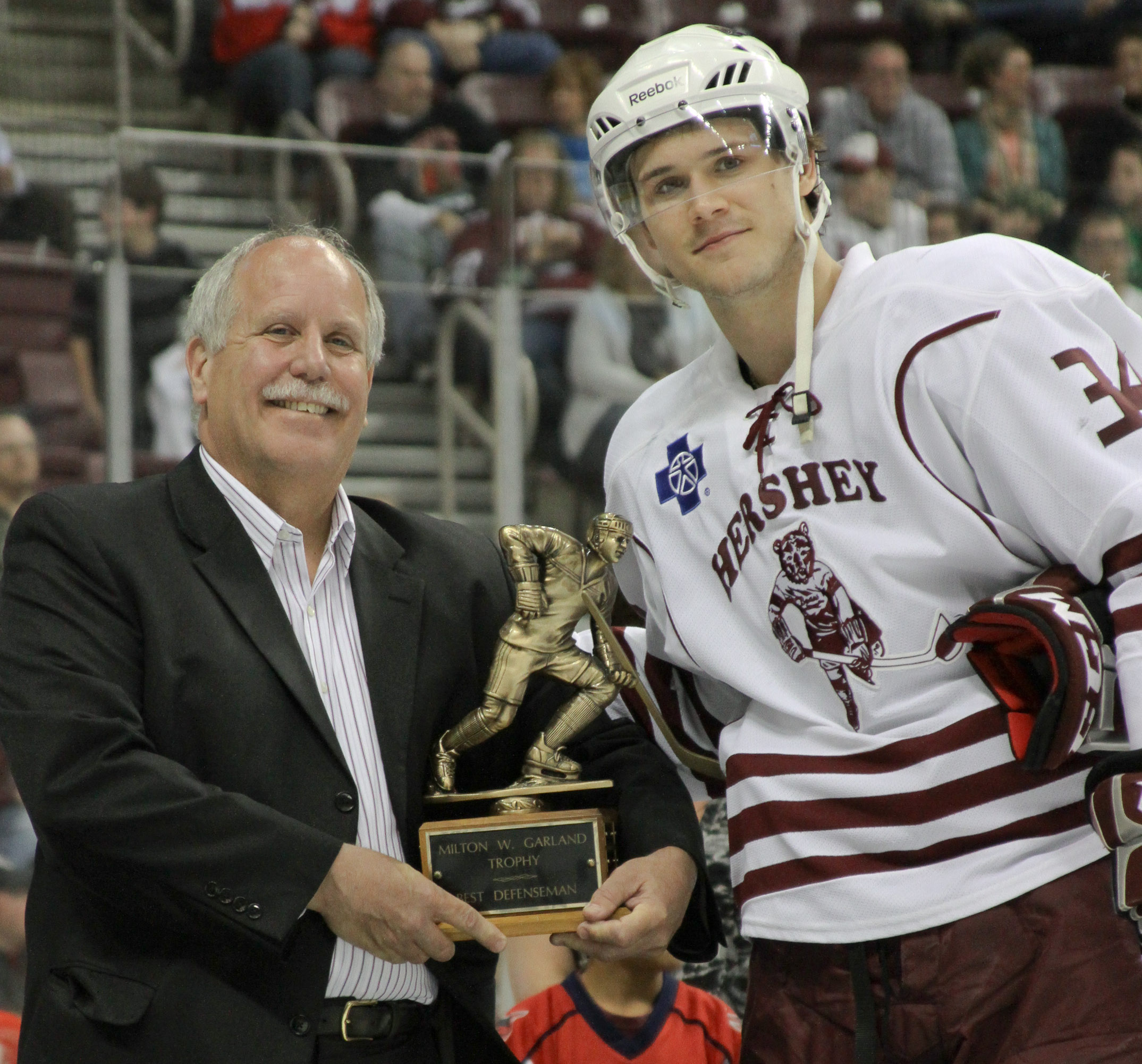 Tomas Kundratek Is Given The Milton W. Garland Trophy For Best Defenseman
