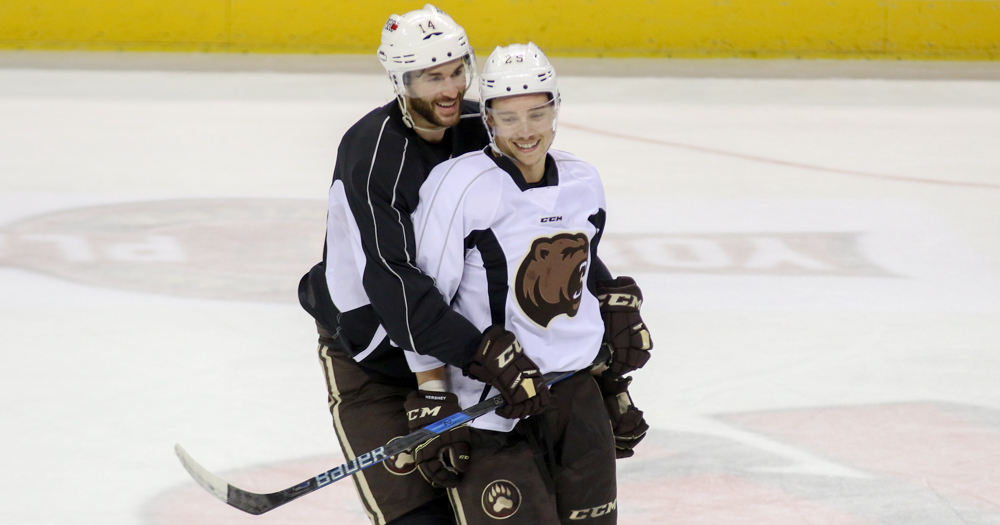 Hershey Bears Practice Garrett Mitchell Liam Obrien Vitek Vanecek Travis Boyd Lucas Johansen 5