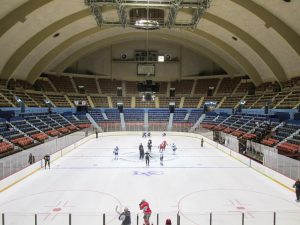 HERSHEY, PA - A look at the new roof as the Hershey Bears practice during their first day of Training Camp