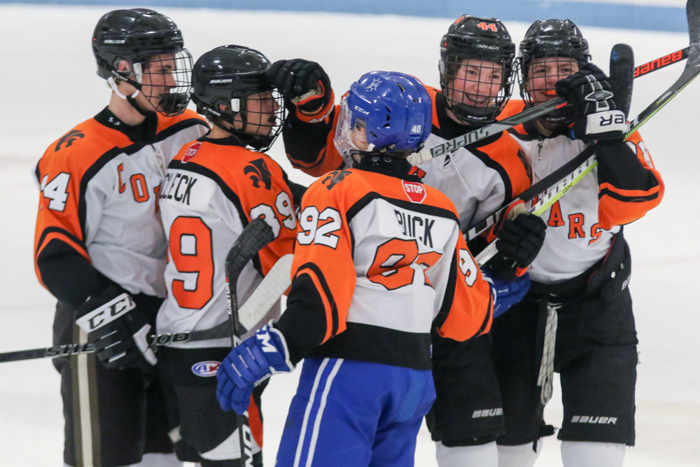 Bryson Russell And Teammates Celebrate Palmyra's First Goal Of The Night